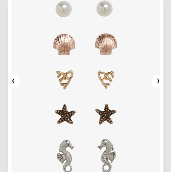 Disney's Little Mermaid 5 Pair Dainty Earring Set - Picture 2 of 2